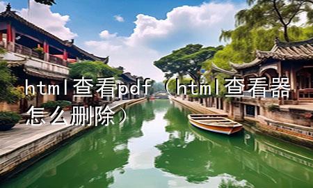 html查看pdf（html查看器怎么删除）