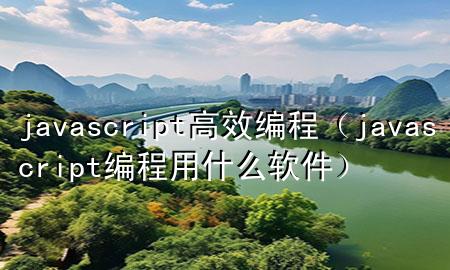 javascript高效编程（javascript编程用什么软件）