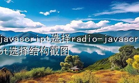 javascript选择radio-javascript选择结构截图