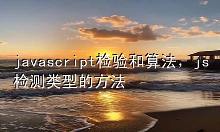 javascript检验和算法，js检测类型的方法