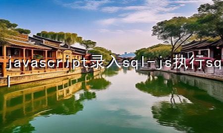 javascript录入sql-js 执行sql