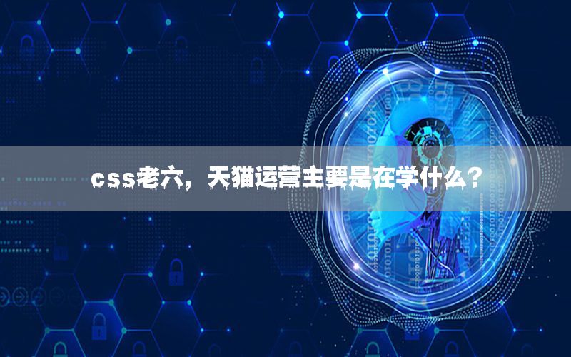 css老六，天猫运营主要是在学什么?