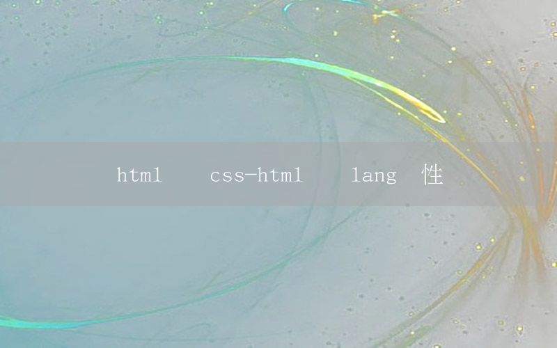 html标签css-html标签lang属性